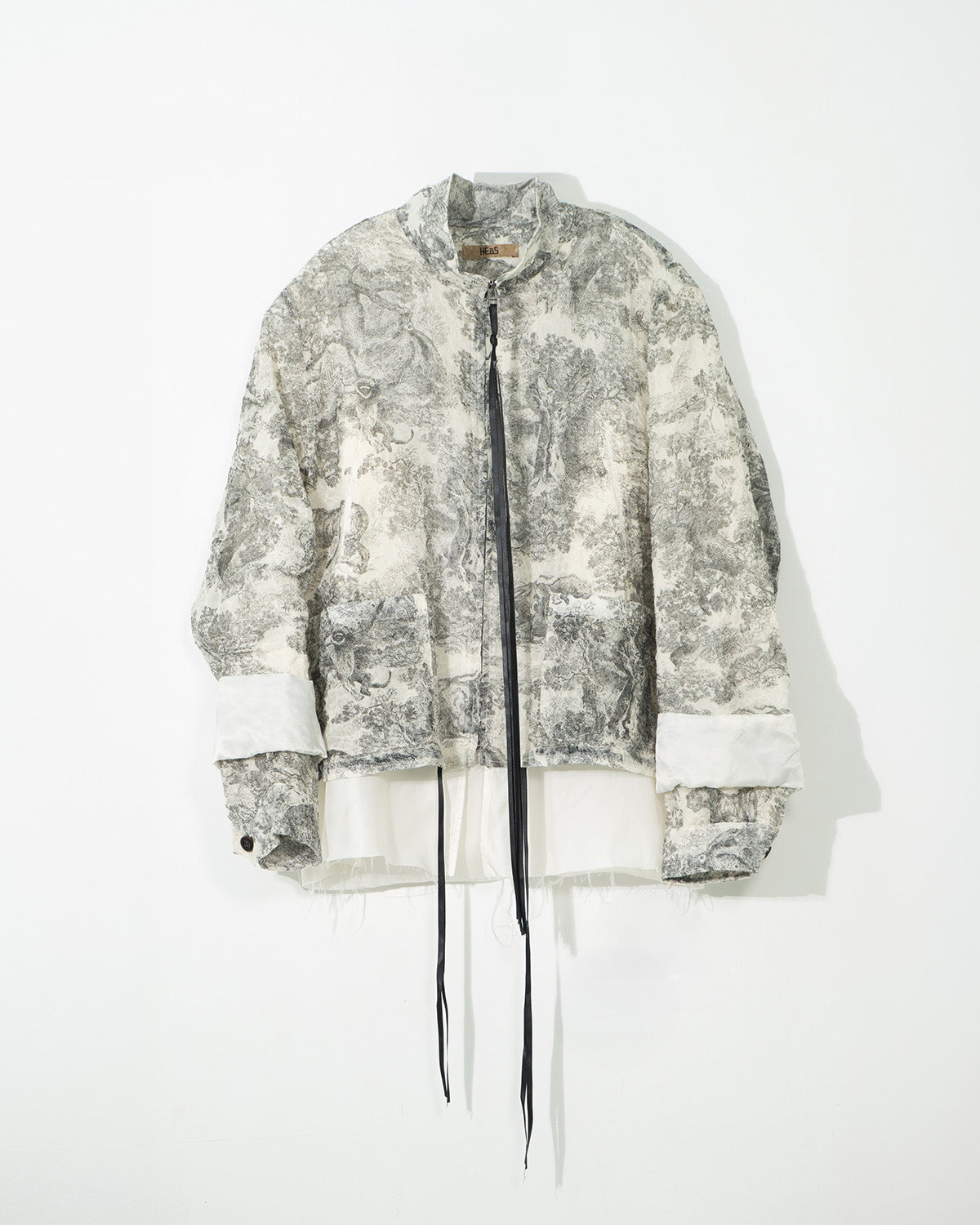Distressed Printed Wool Jacket