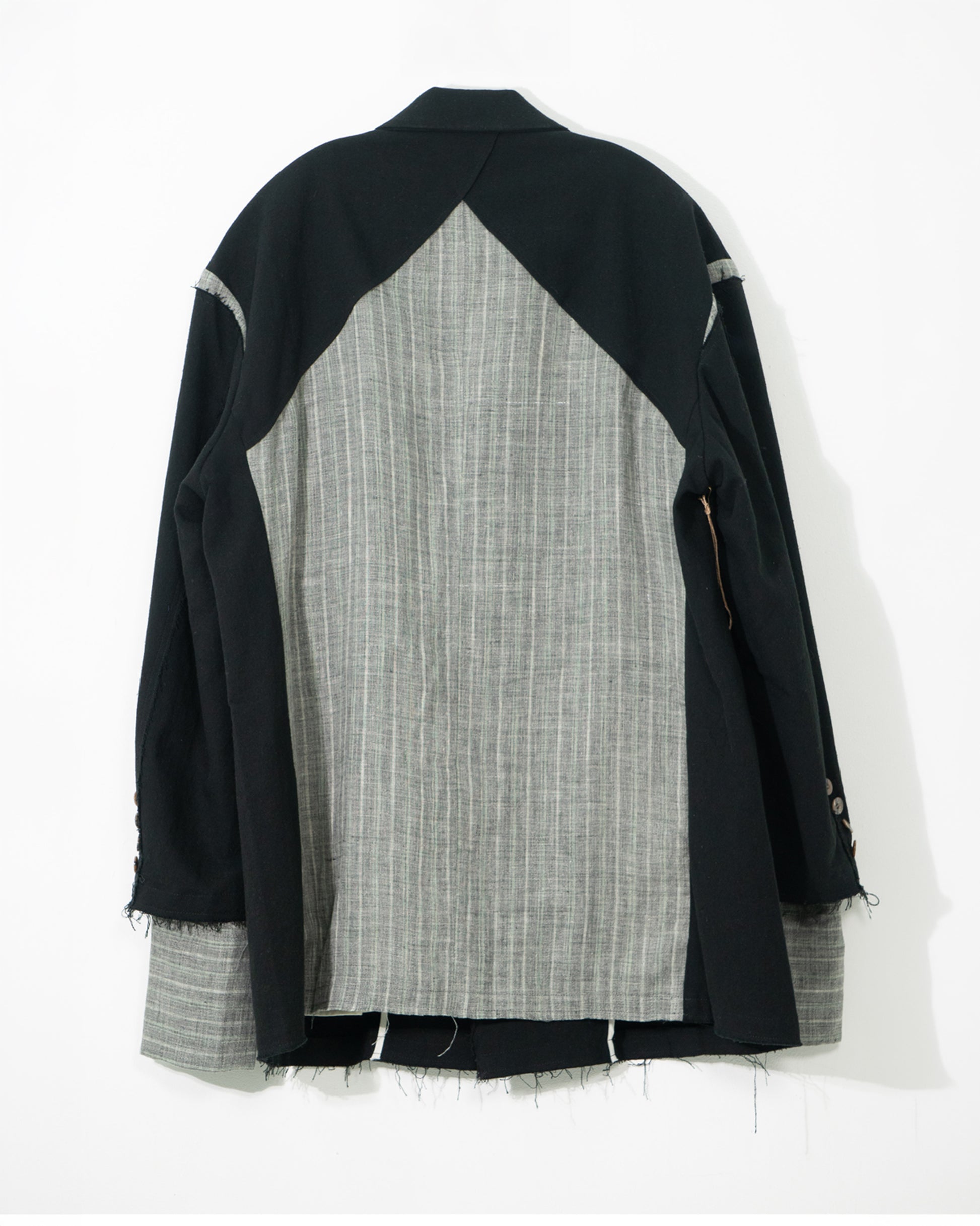 Silk-Linen Patchwork Relaxed Blazer