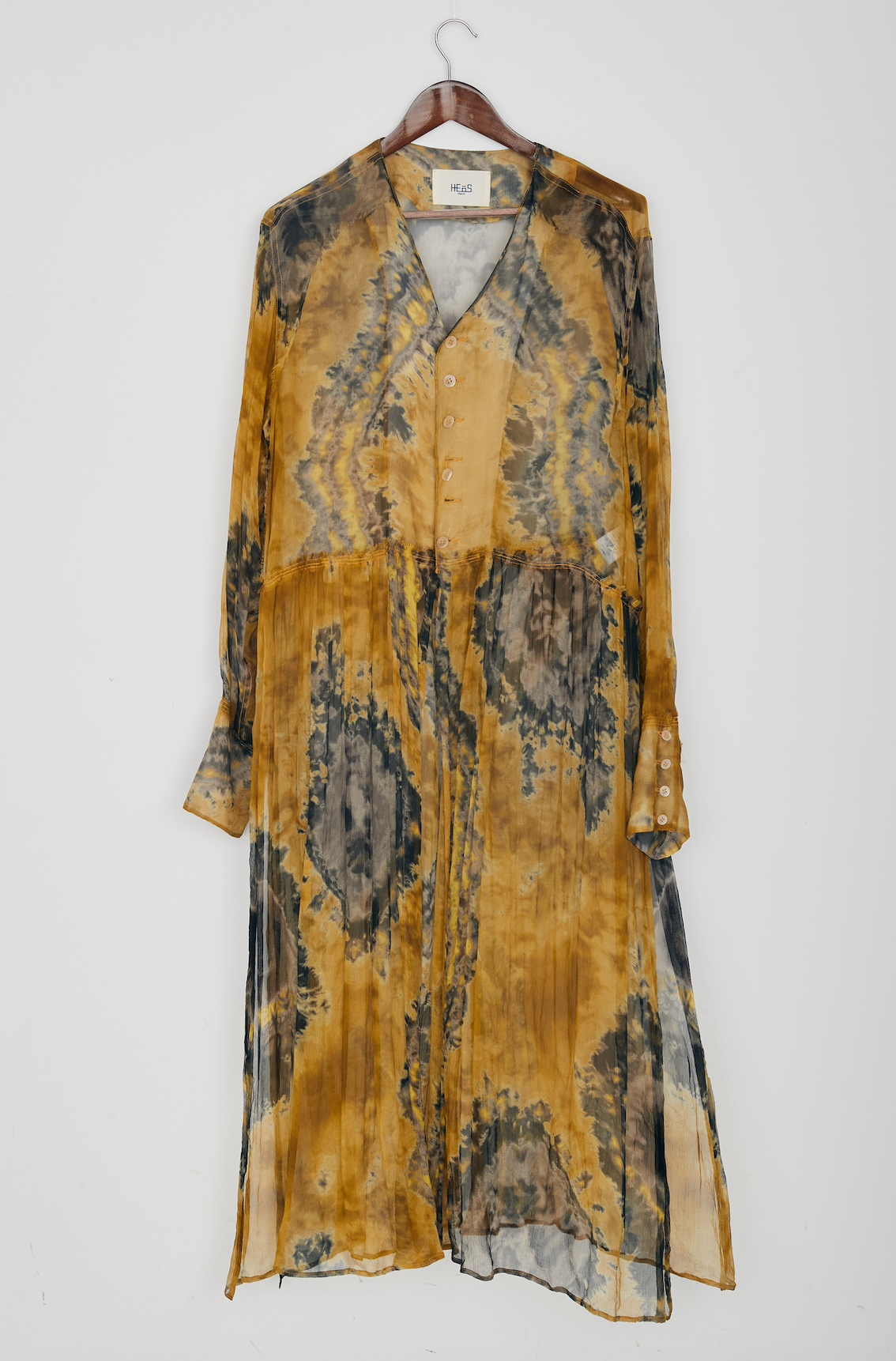 A1[Silk long dress shirt]