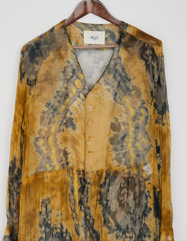 A1[Silk long dress shirt]