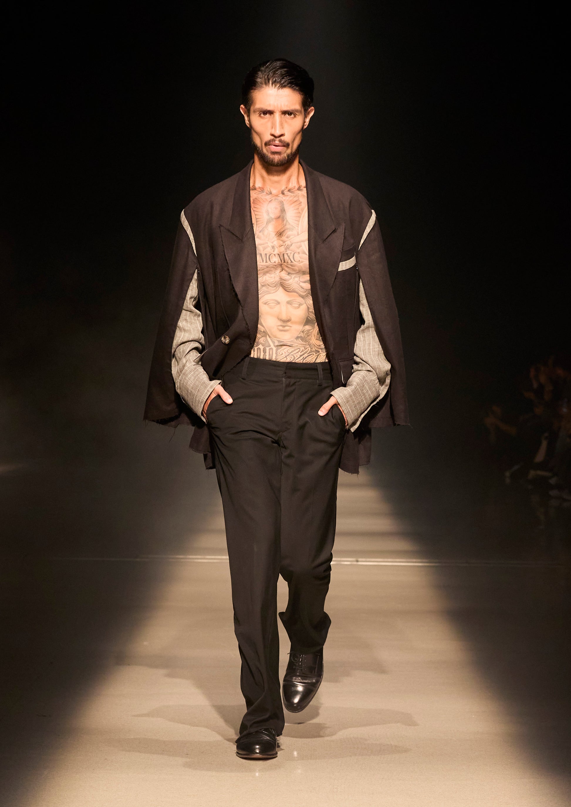 Silk-Linen Patchwork Relaxed Blazer