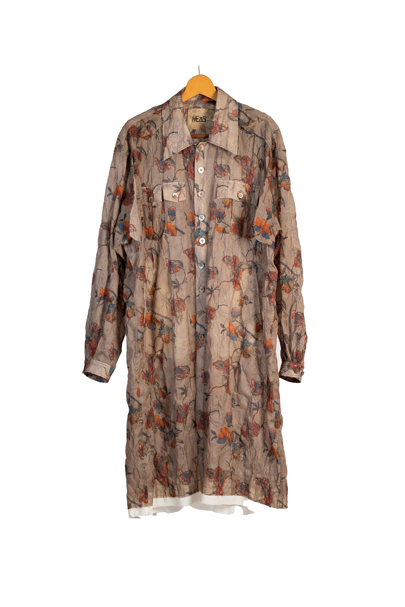HJSS-SH005 Print Wool Long Shirt
