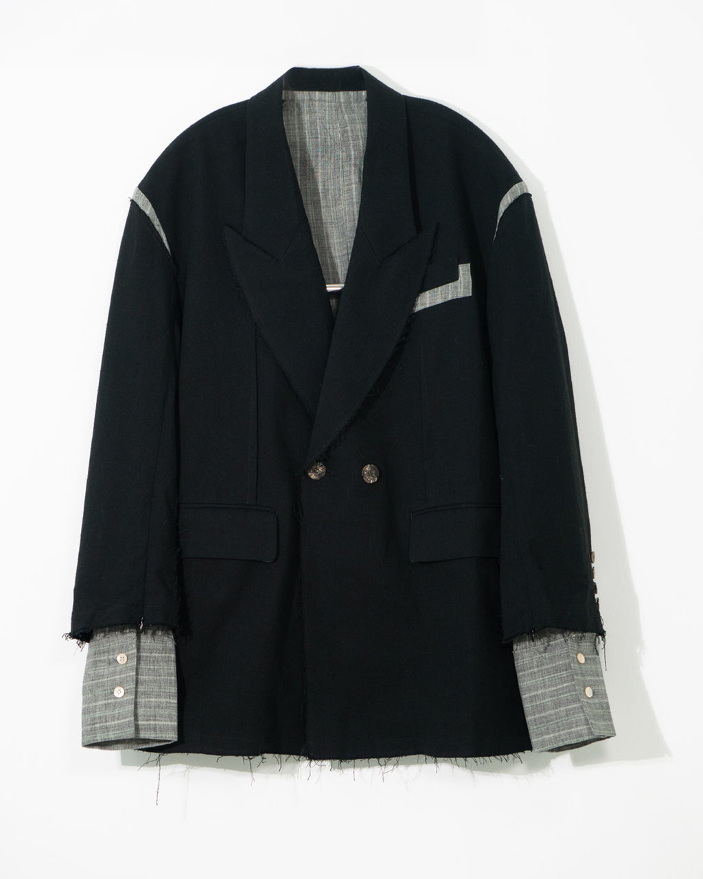 Silk-Linen Patchwork Relaxed Blazer