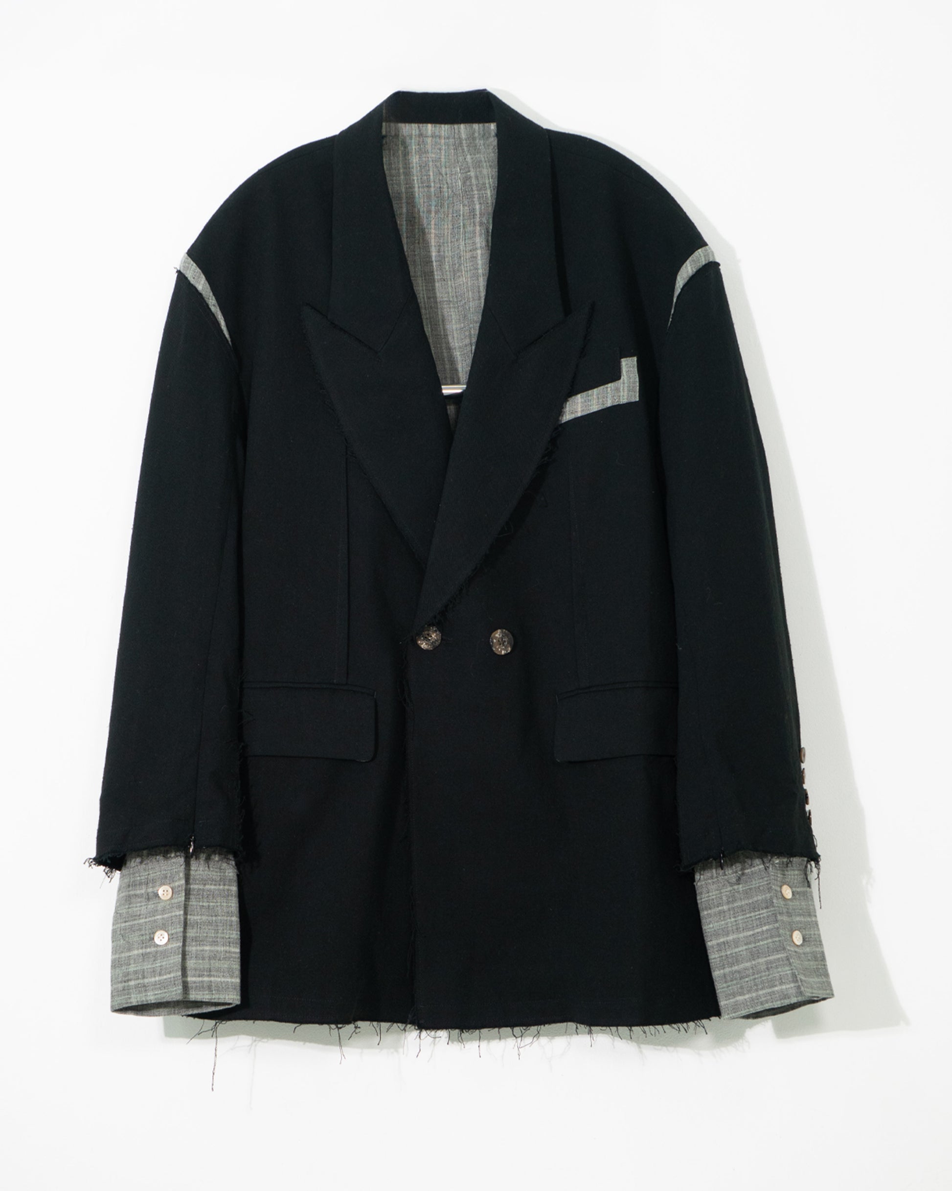 Silk-Linen Patchwork Relaxed Blazer