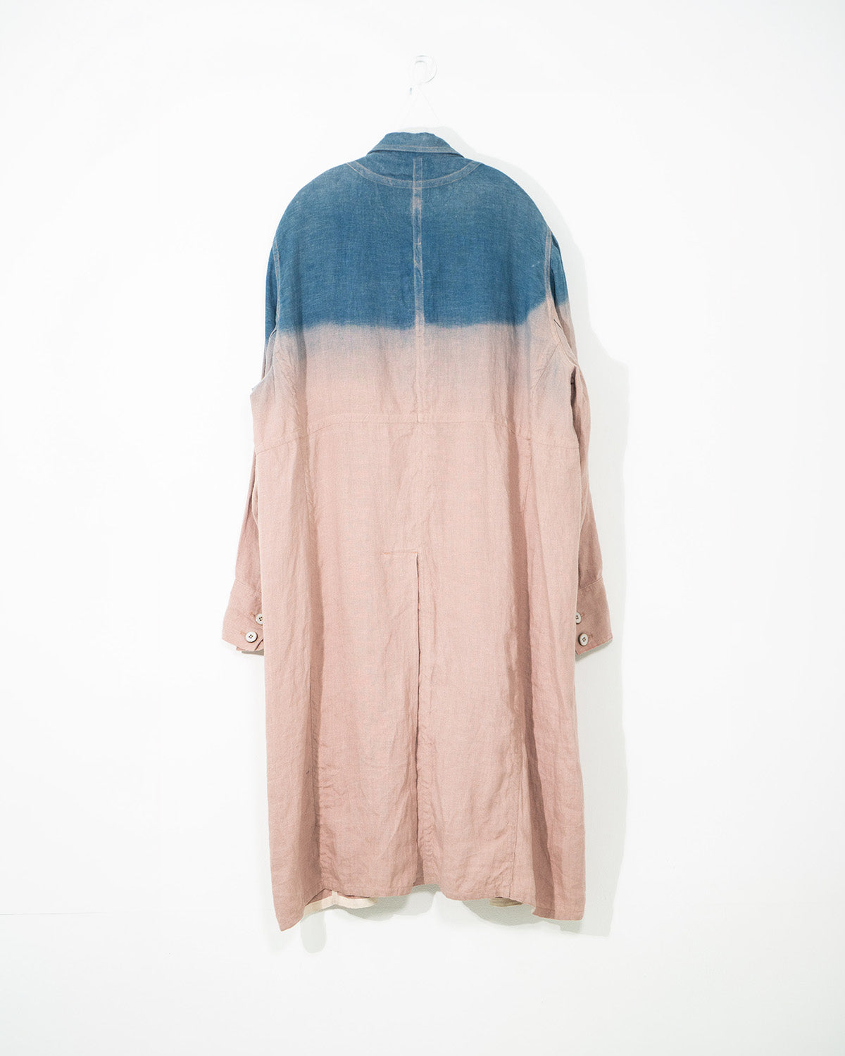 Natural Indigo Gradient Linen Utility Coat
