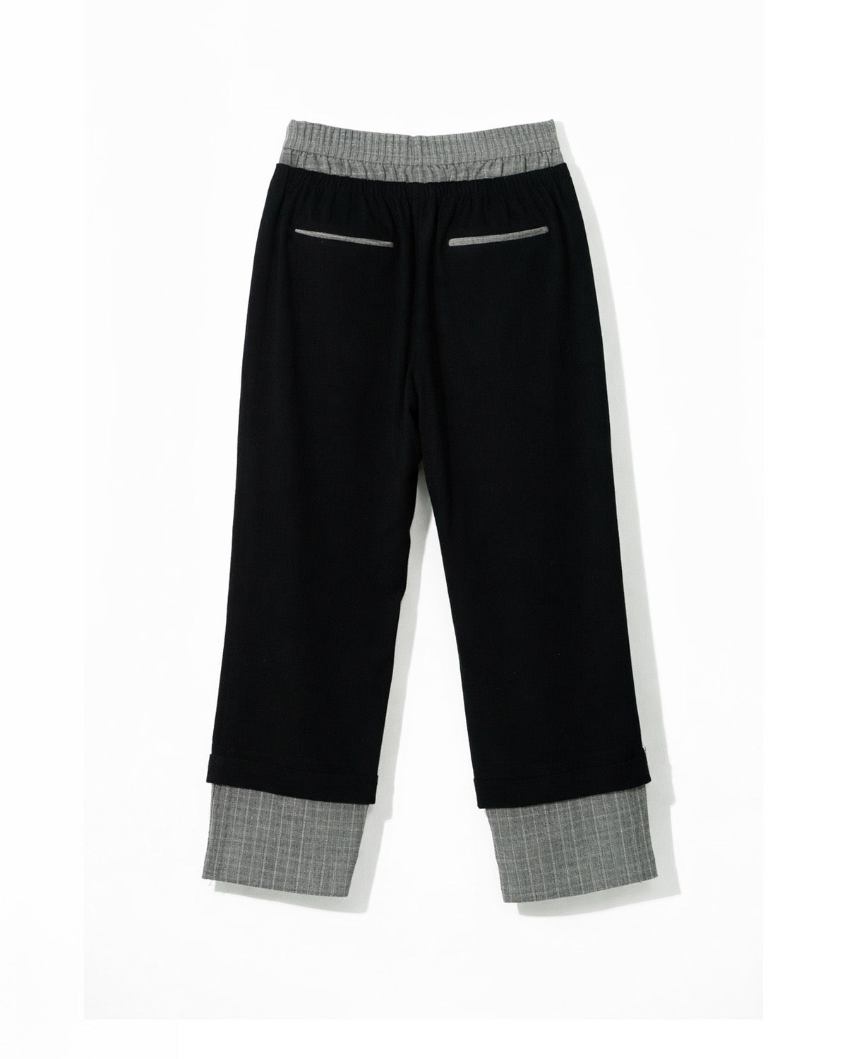 Silk-Linen Layered Double-Pleat Tailored Trousers