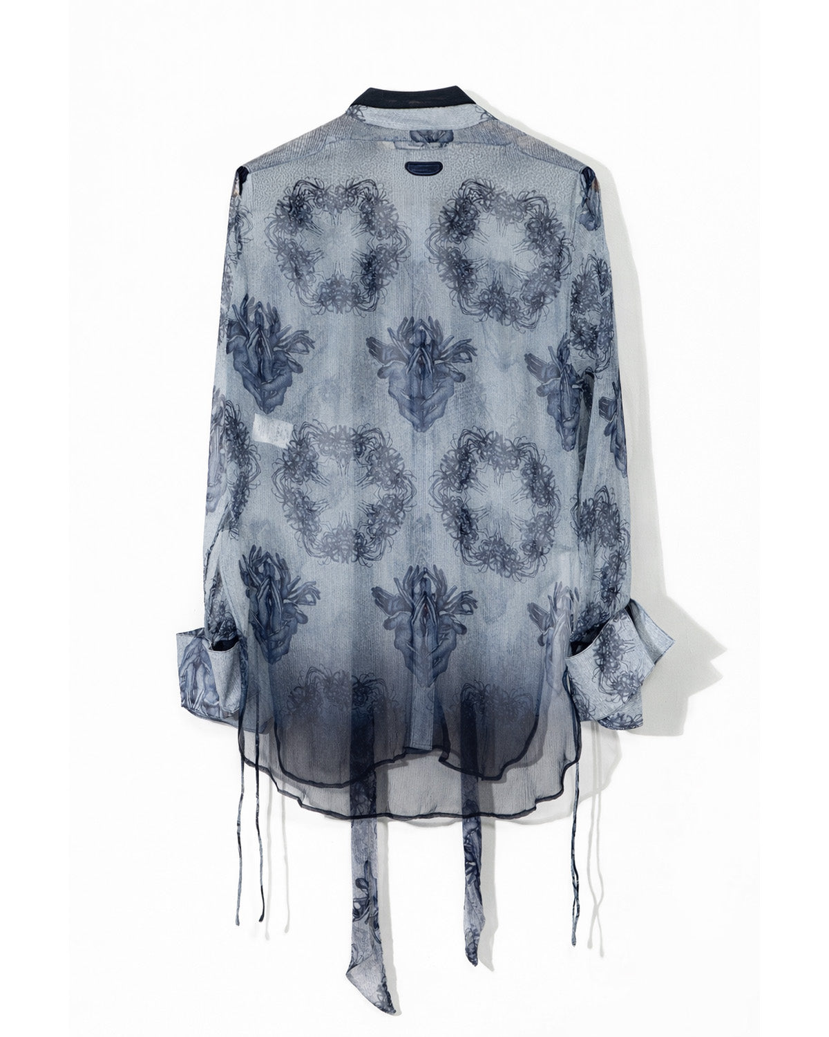 Lycoris Gradient Silk Short Shirt Dress