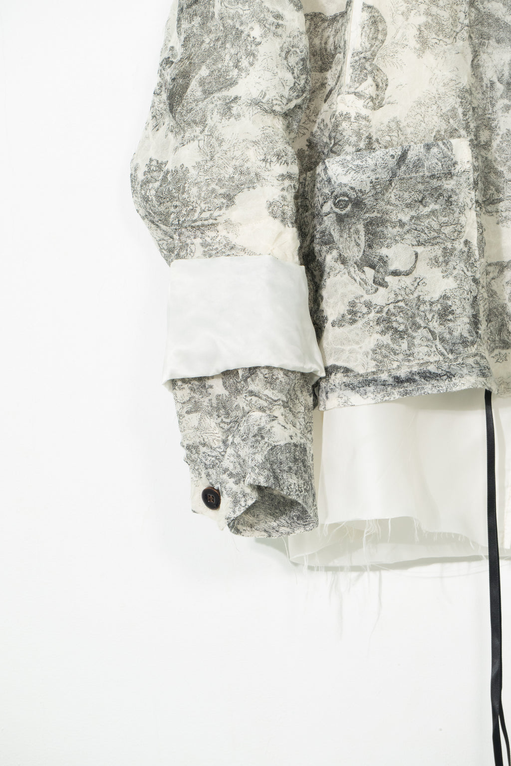 Distressed Printed Wool Jacket