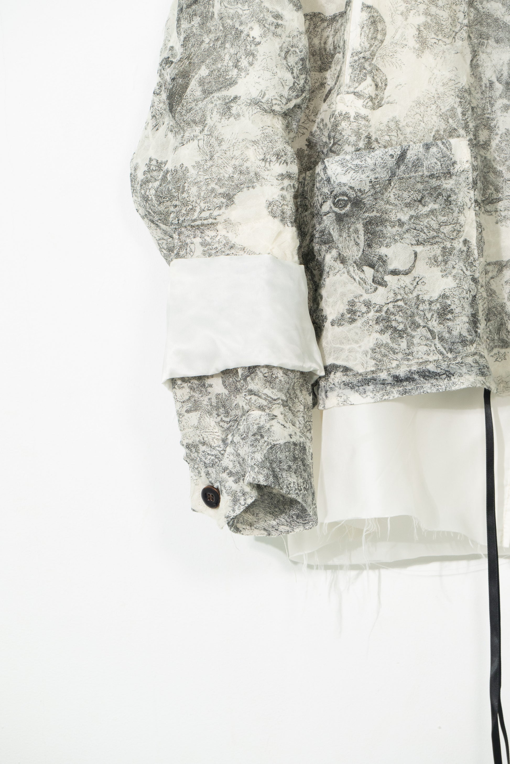 Distressed Printed Wool Jacket