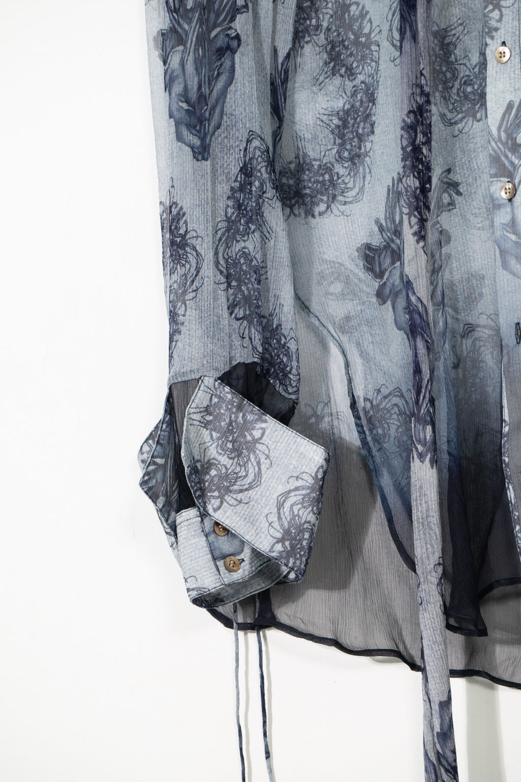 Lycoris Gradient Silk Short Shirt Dress