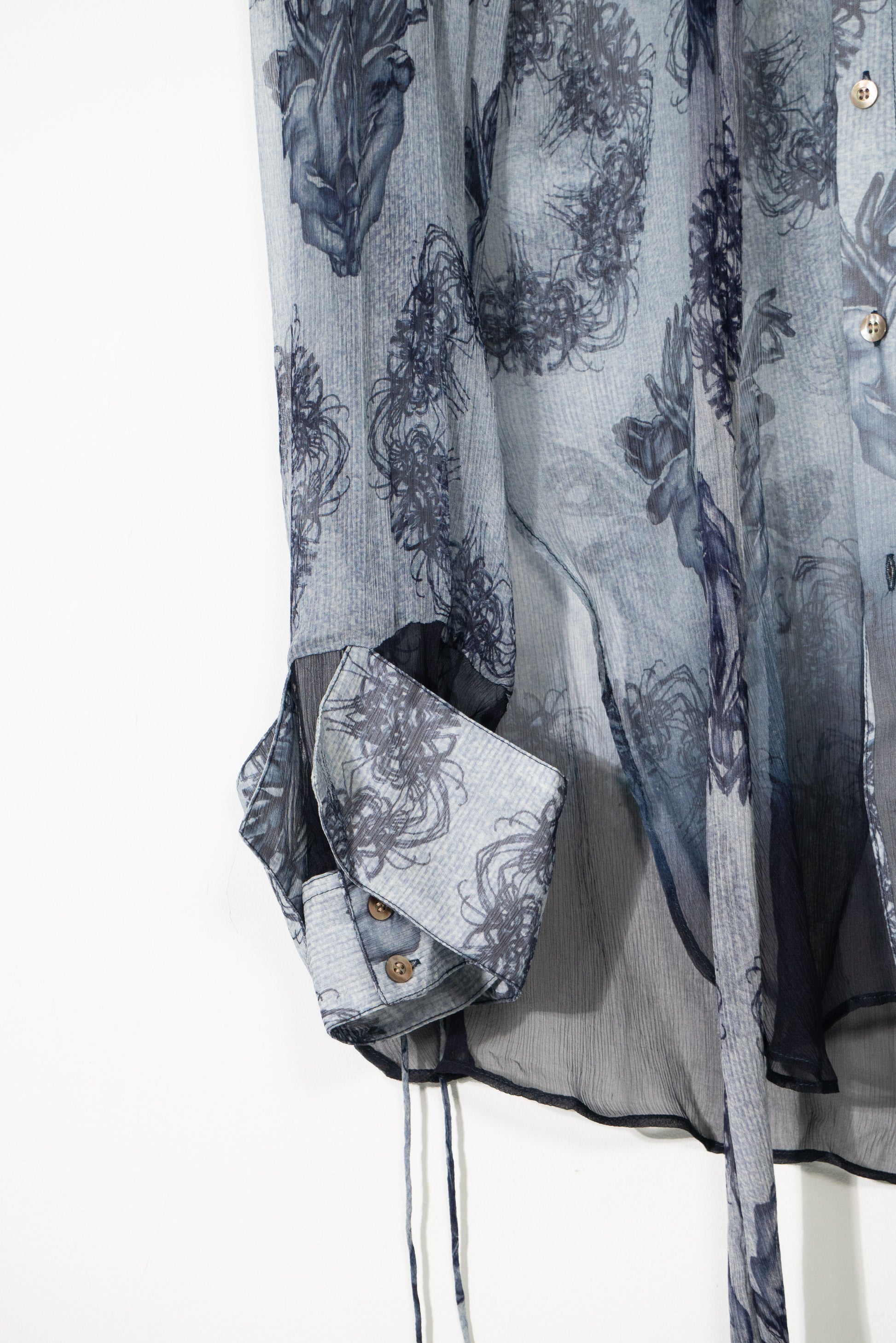 Lycoris Gradient Silk Short Shirt Dress