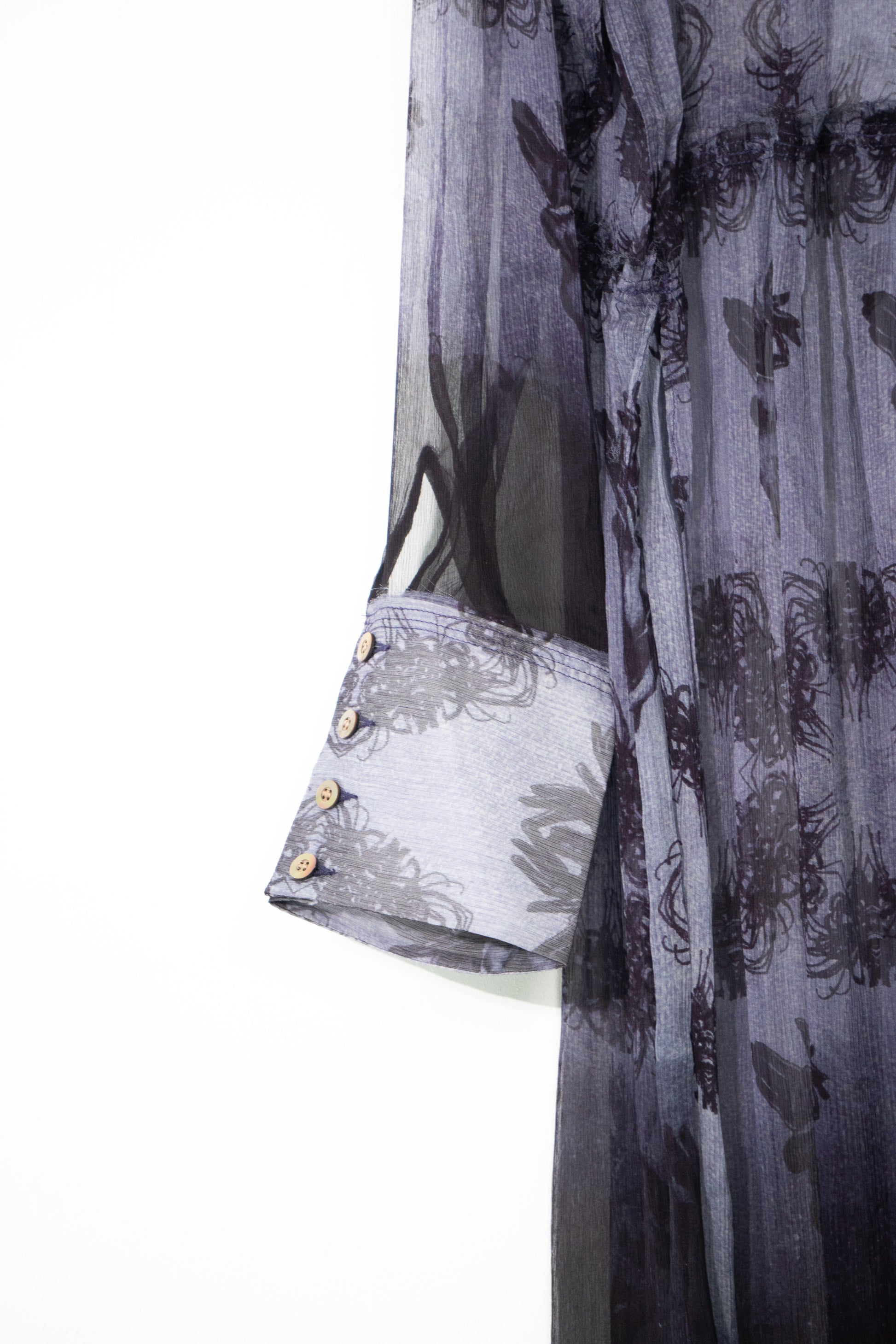 Lycoris Gradient Silk Long Shirt Dress