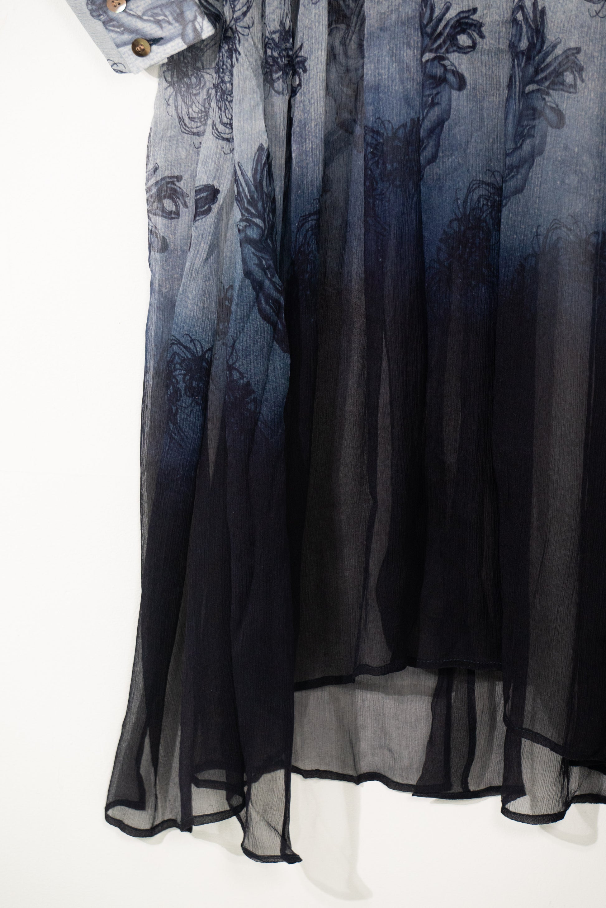Lycoris Gradient Silk Long Shirt Dress