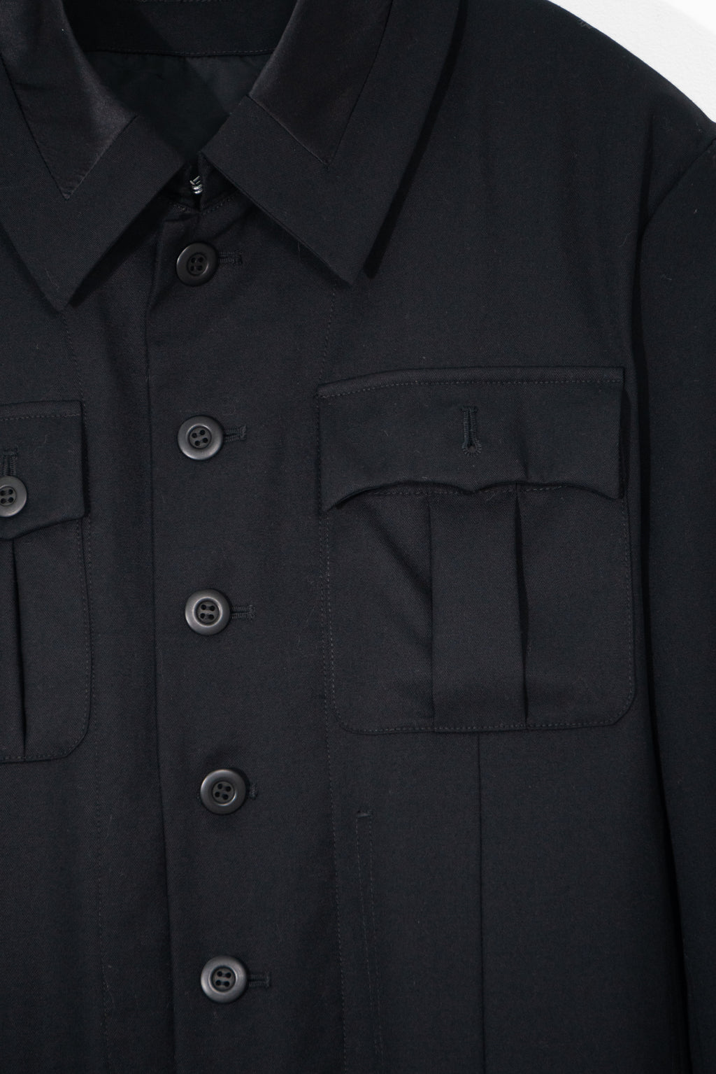 Distressed Multi-Pocket Military Long Coat