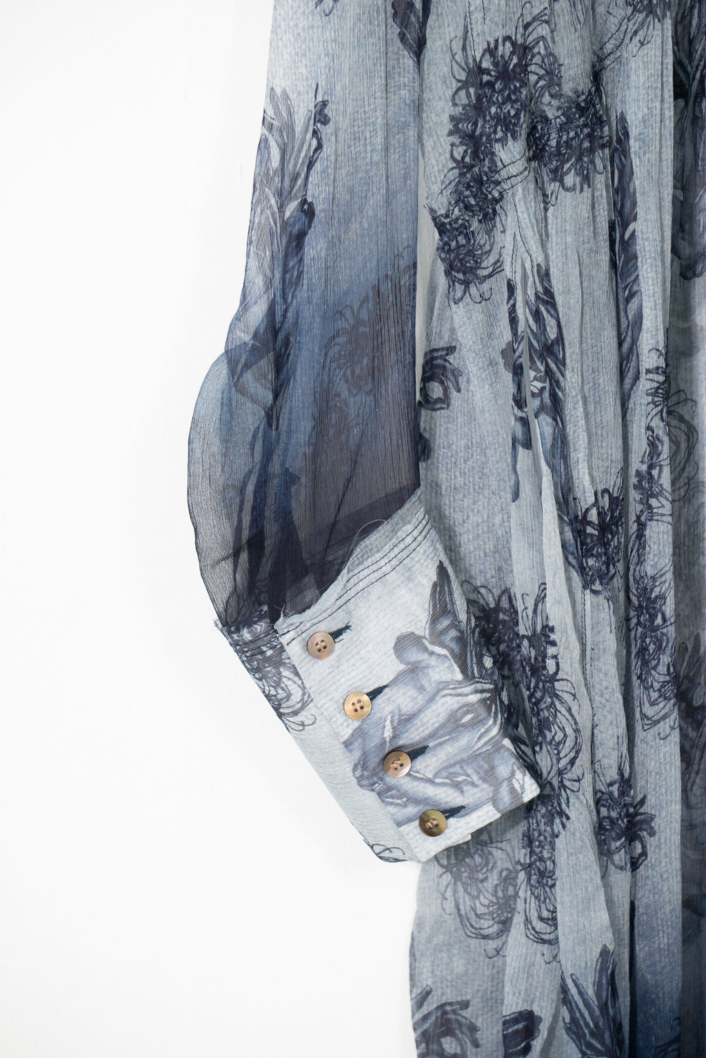 Lycoris Gradient Silk Long Shirt Dress