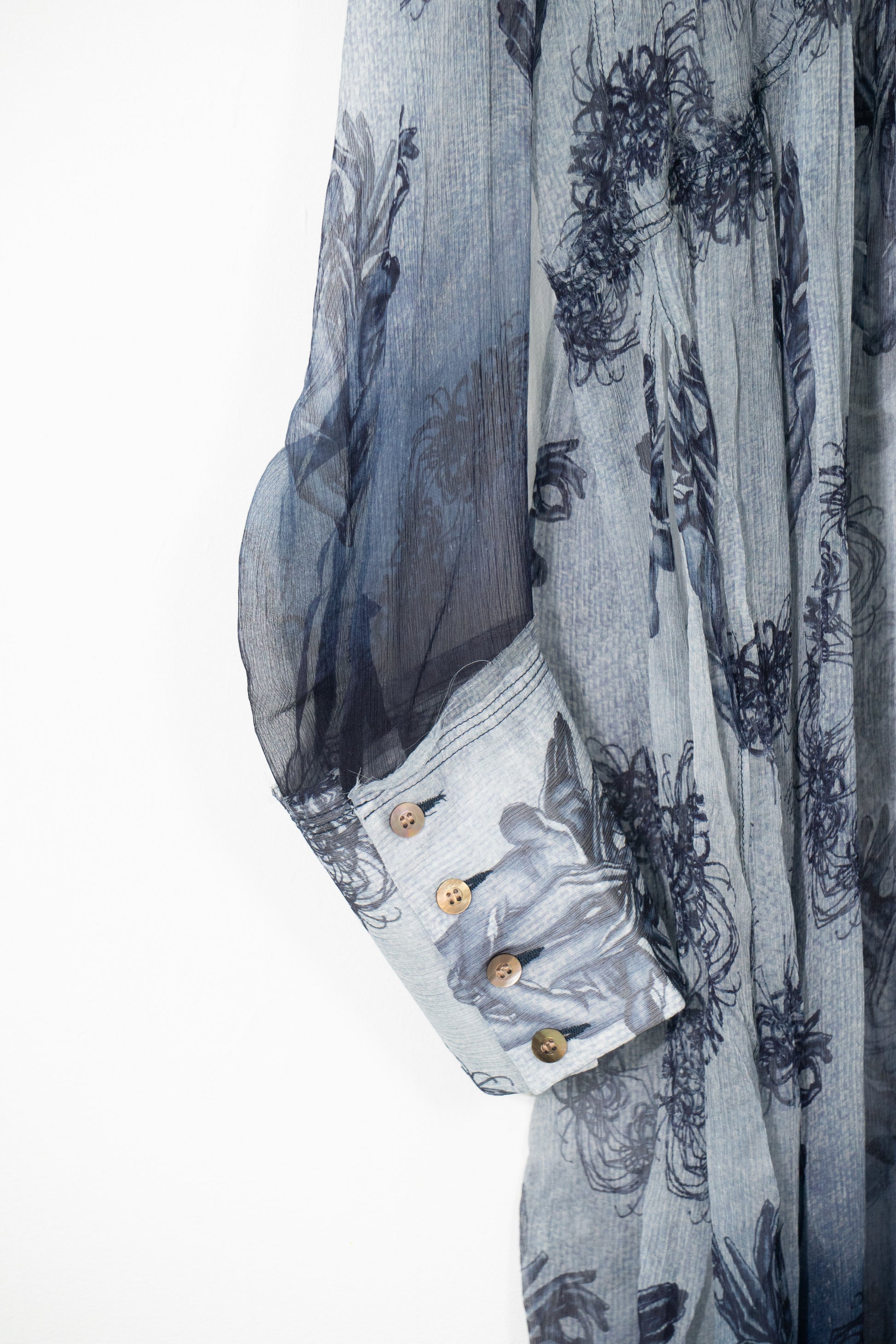 Lycoris Gradient Silk Long Shirt Dress