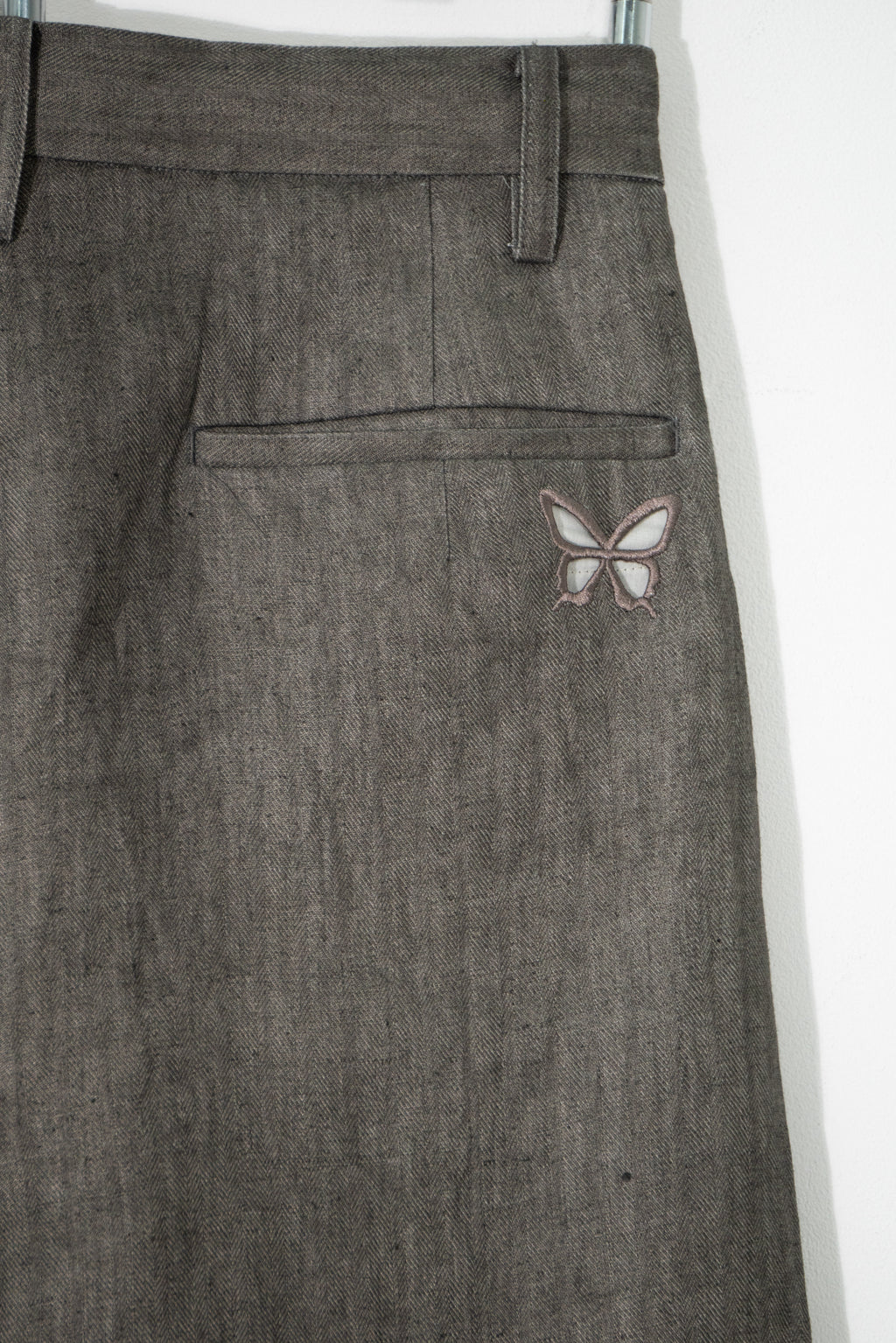 Ink-Dyed Butterfly Embroidered Suit Trousers