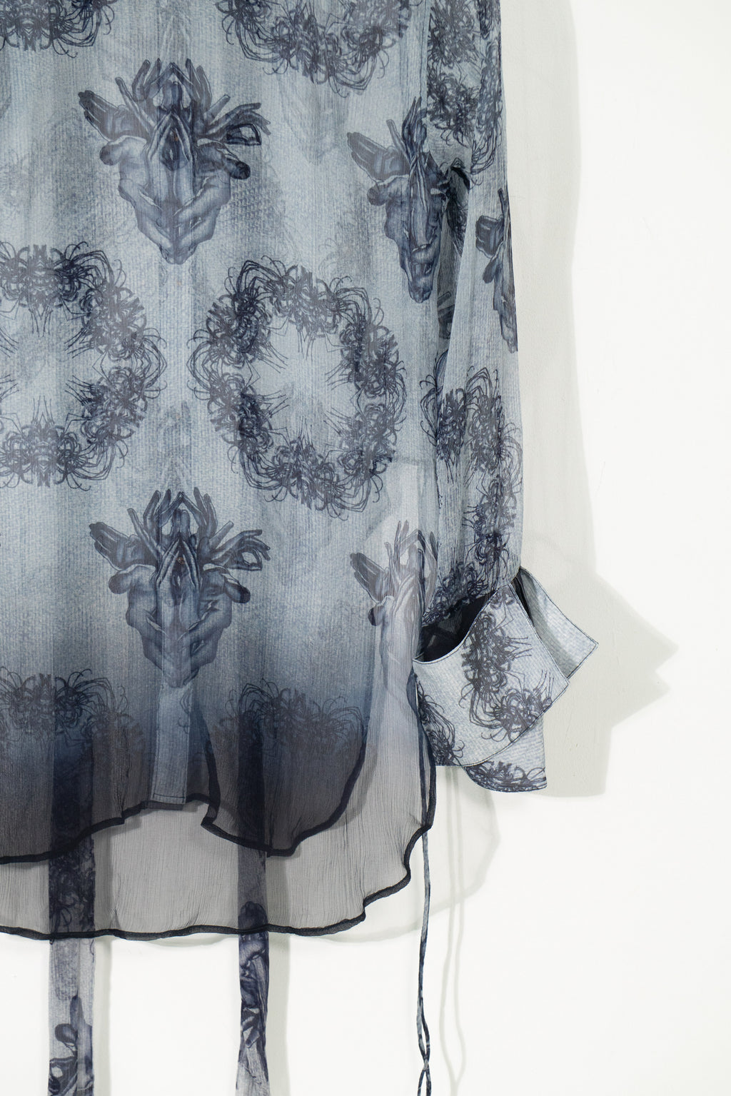 Lycoris Gradient Silk Short Shirt Dress