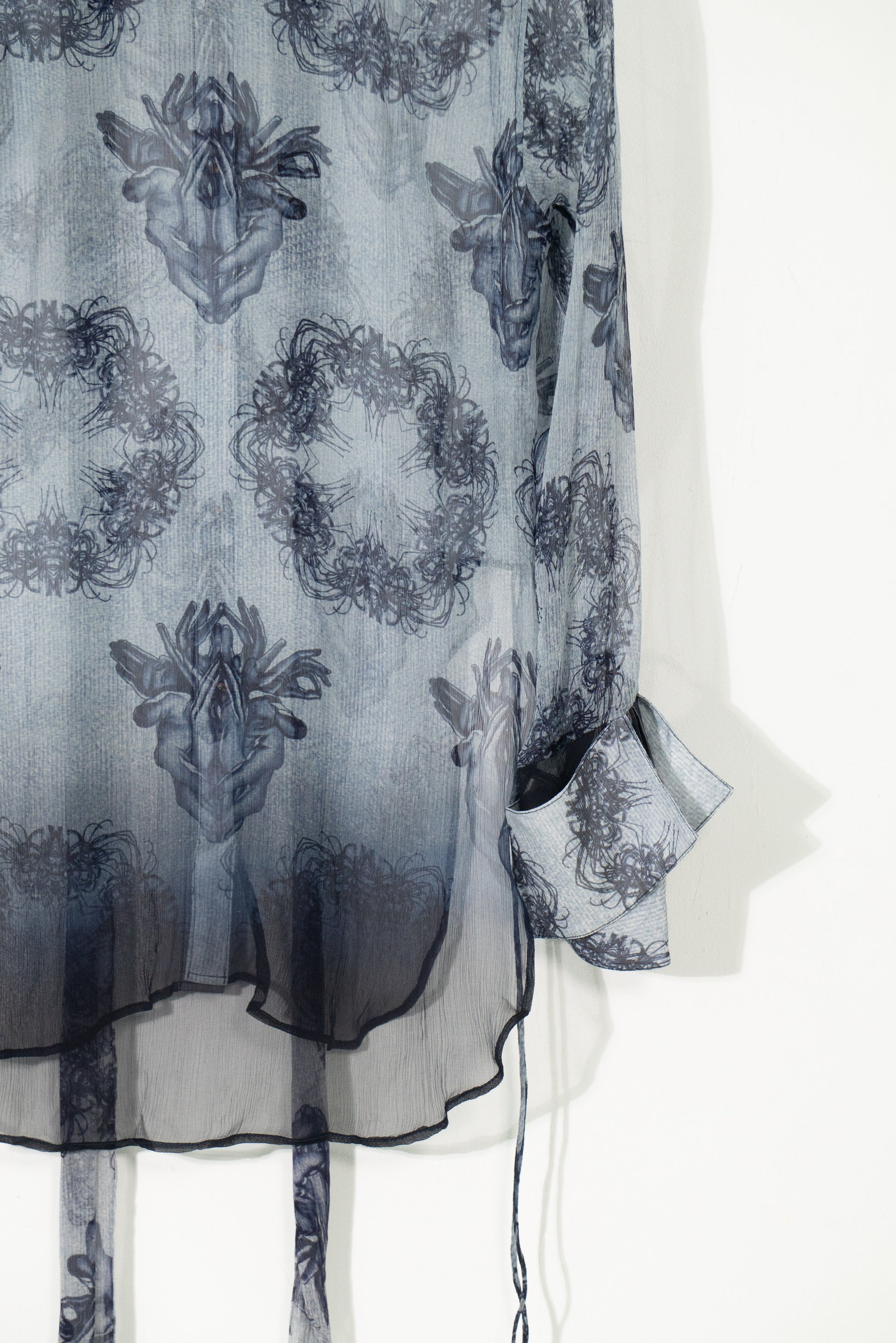Lycoris Gradient Silk Short Shirt Dress