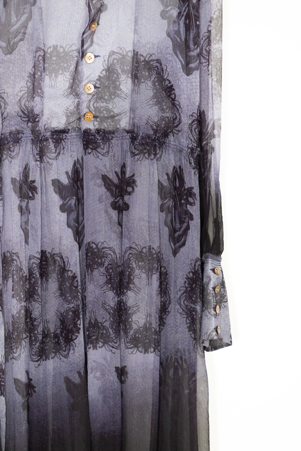Lycoris Gradient Silk Long Shirt Dress
