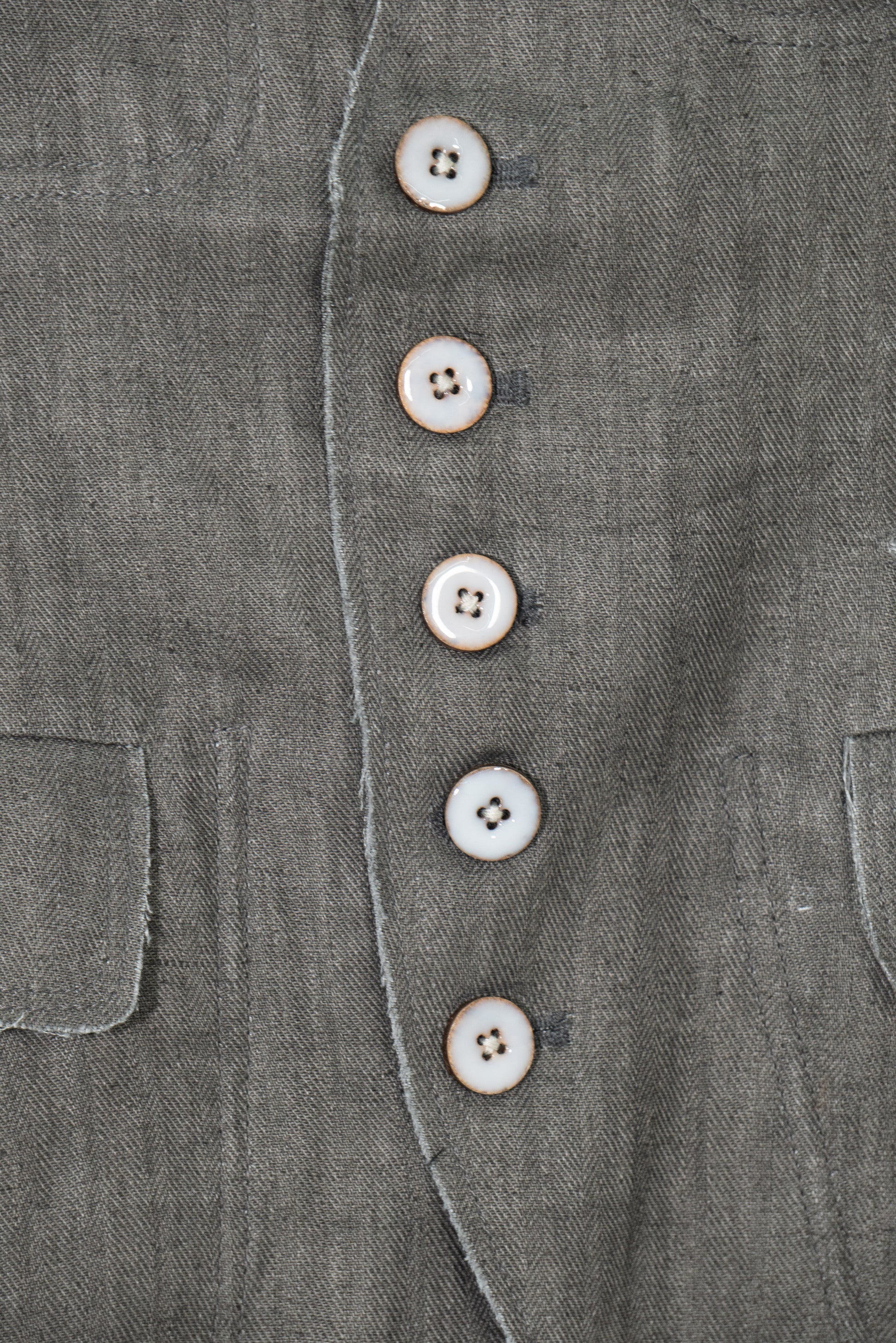 Ink-Dyed Butterfly Embroidered Patchwork Vest