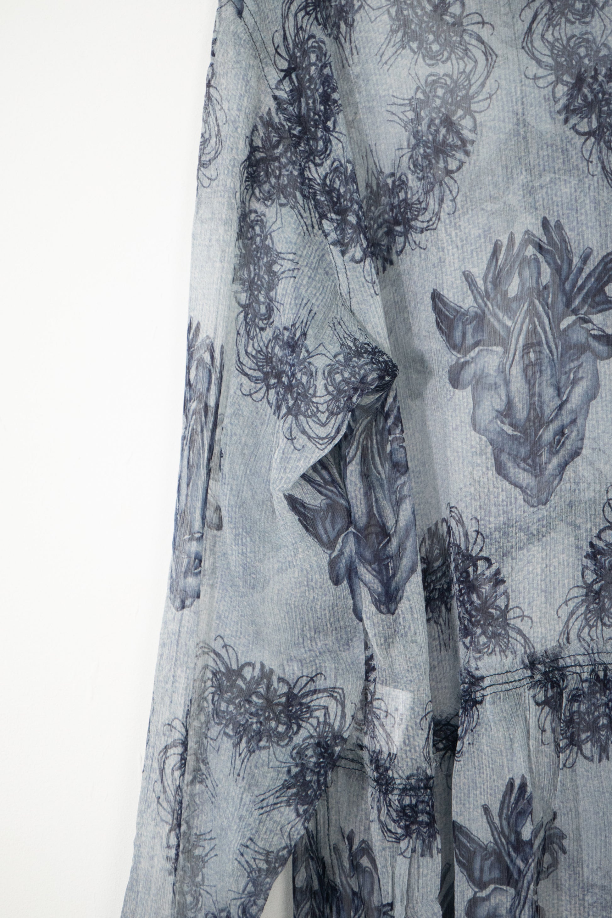 Lycoris Gradient Silk Long Shirt Dress
