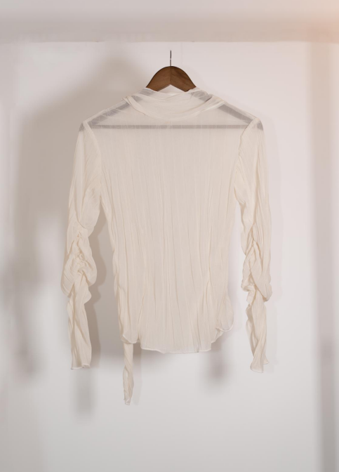 Structured Ruched Long Sleeve Top