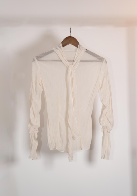 Structured Ruched Long Sleeve Top