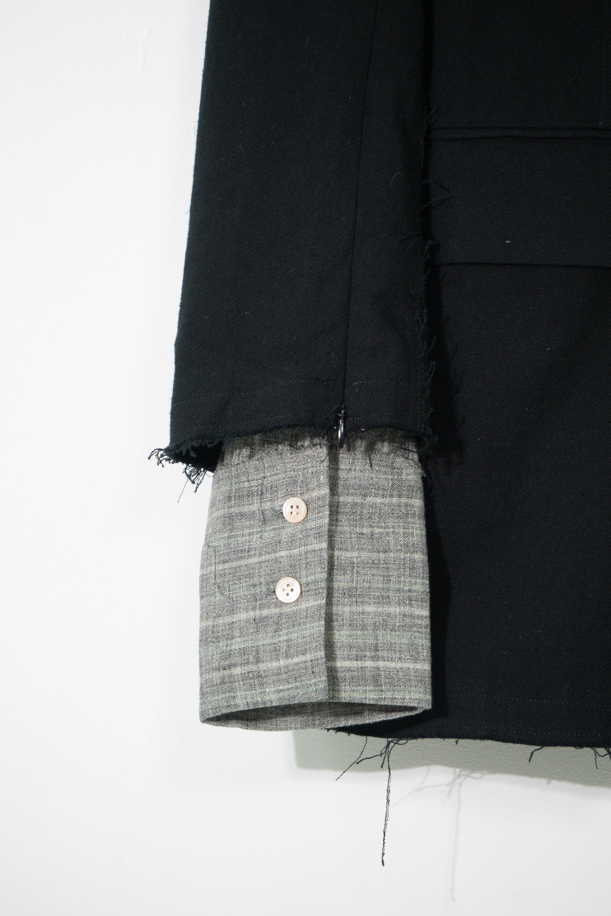 Silk-Linen Patchwork Relaxed Blazer