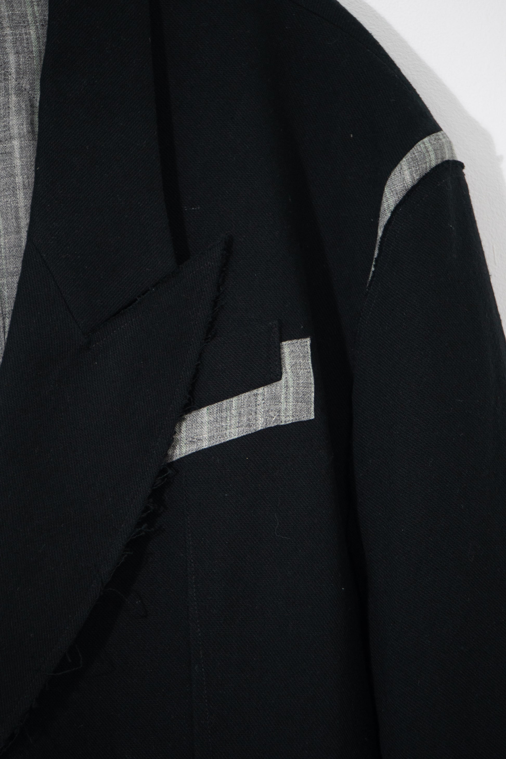 Silk-Linen Patchwork Relaxed Blazer
