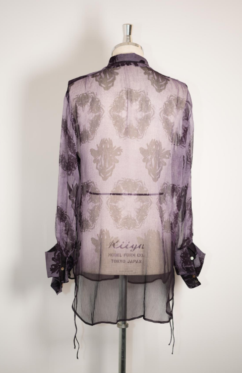 Lycoris Gradient Silk Short Shirt Dress