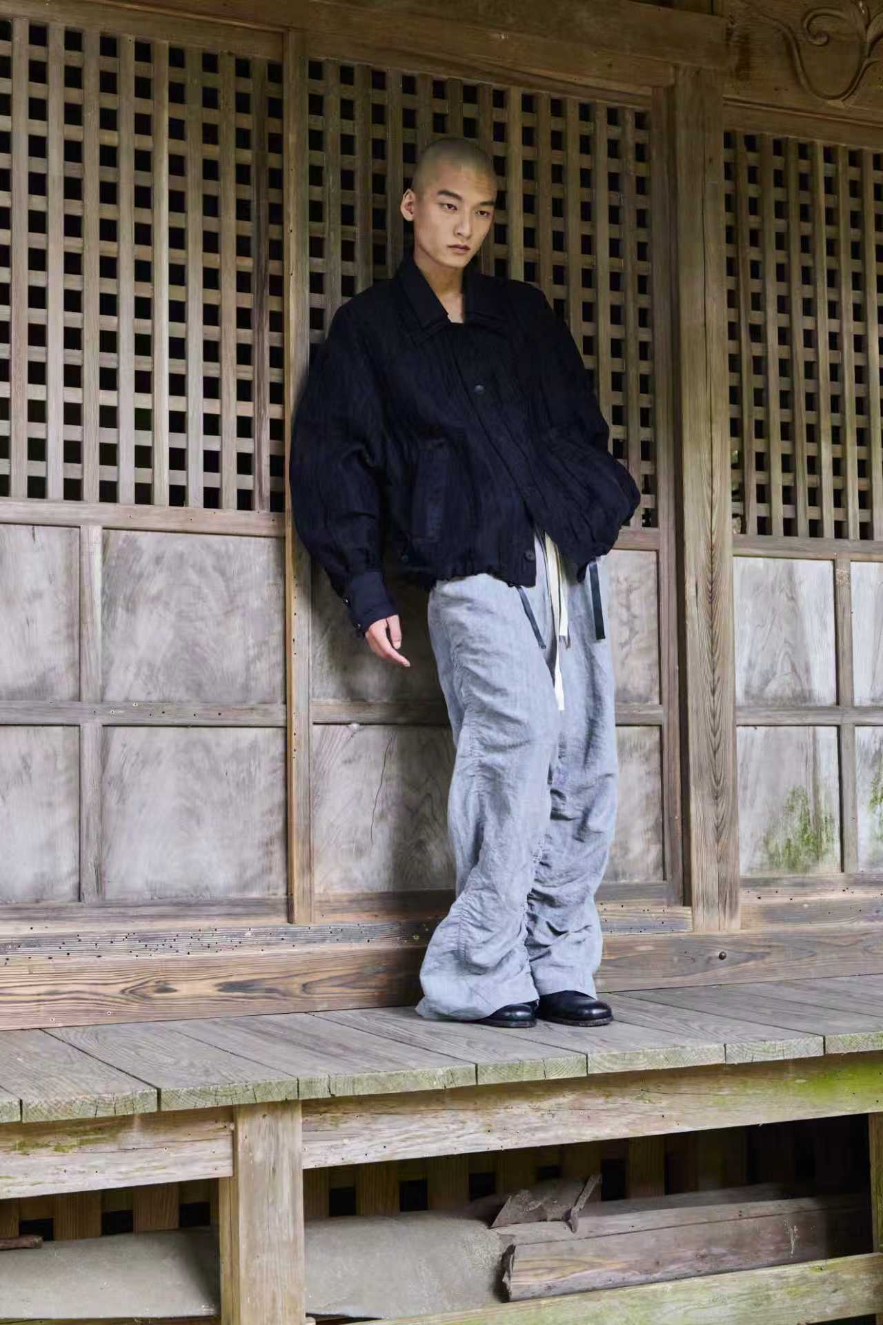 Layered Collar Tie Coach Jacket