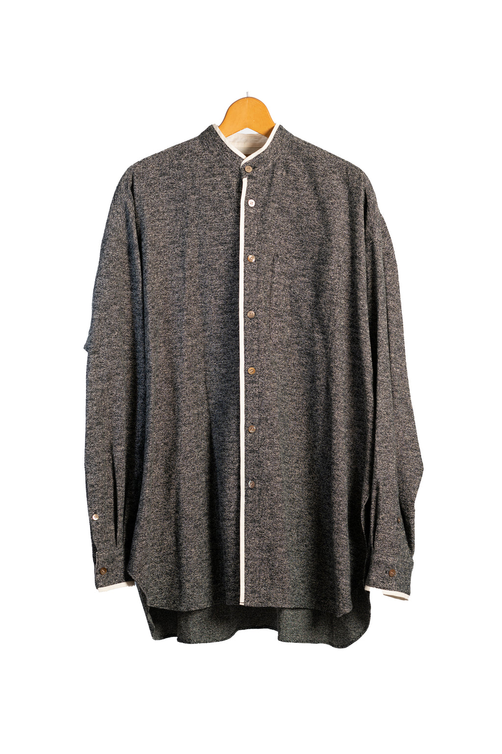 Wool Stand-Collar Overshirt