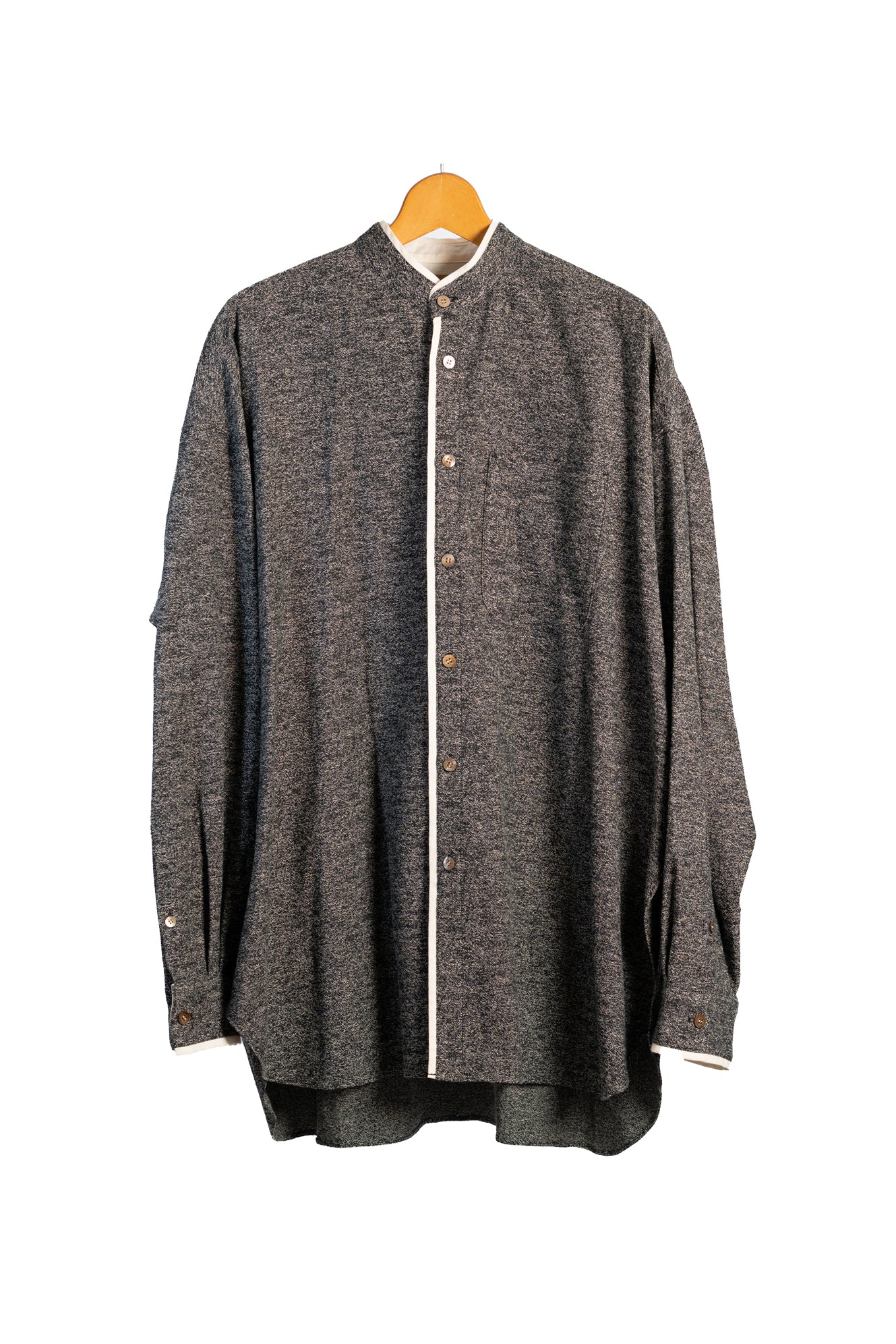 Wool Stand-Collar Overshirt
